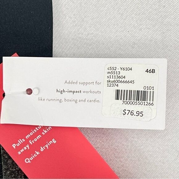 NWT LIVI High-Impact Wicking Max Support Grey Sports Bra Size 46B - Picture 5 of 11